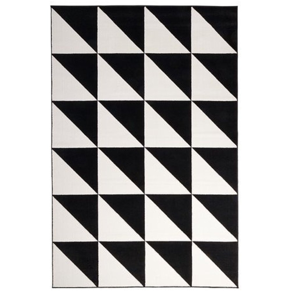Ikea Rug, low pile, white/black 6 ' 7 "x9 ' 10 " 826.262326.106
