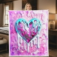 thumbnail image 4 of Kbndieu Valentine's Day Throw Blanket, Soft Fluffy Fuzzy Cozy Blankets for Women Girlfriend Sweetheart Valentines Day Gifts, Lightweight Warm Flannel Throw Blanket for Couch Bed Travel, 30x39 inches, 4 of 6