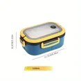 thumbnail image 1 of Portable Sealed Lunch Box 2 Layer Mesh Kids Leak Proof Bento Snack Box with Cutlery Microwave Safe Food Storage Container Blue 2, 1 of 6