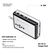 Reshow Portable Cassette Player USB to MP3 Converter, Tape Digital Converter, Built-in Speaker, White