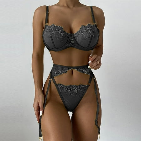 

Miayilima New Fashion Lace Lingerie Underwear Sleepwear Steel Ring Pajamas Garter