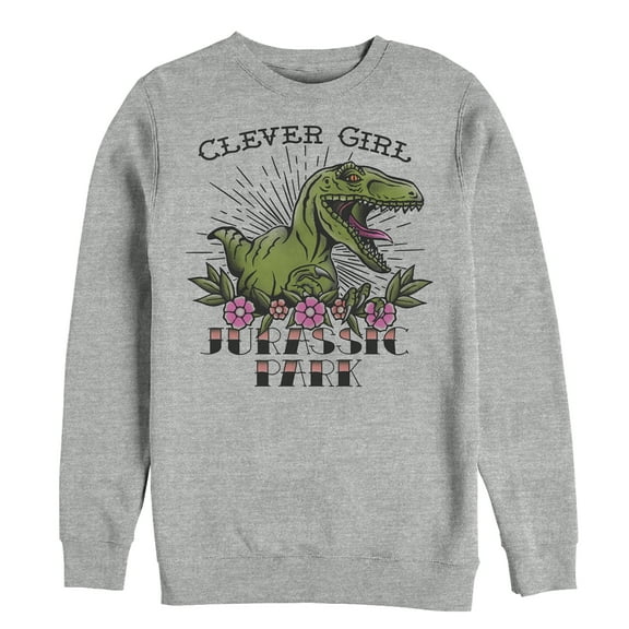 Men's Jurassic Park Clever Girl Tattoo Sweatshirt Athletic Heather Small