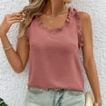 thumbnail image 2 of ZyeKqe Summer Tank Tops for Women Casual Sleeveless Shirts Ruffle V Neck Loose Fitted Going out Tops, 2 of 6