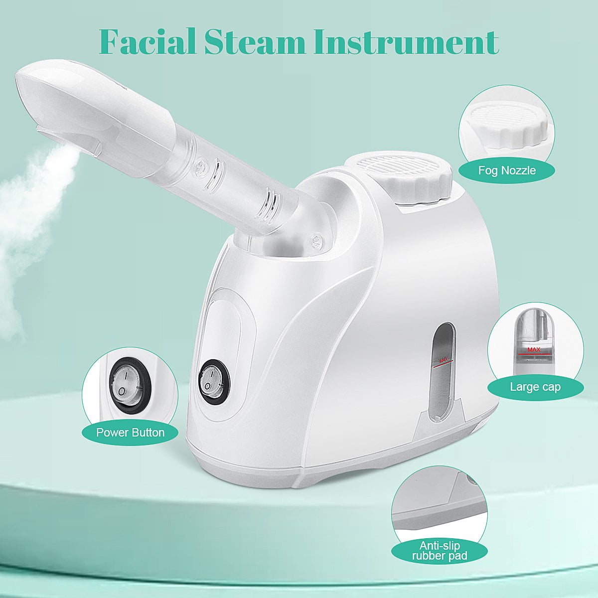 Portable Facial Steamer, Nano Ionic Face Steamer with 180