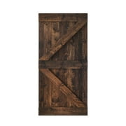 Coast Sequoia 42 in x 84 in K Style Finished DIY Knotty Wood Sliding Barn Door Without Hardware Kit (Kona Coffee)