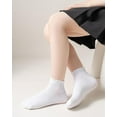 thumbnail image 3 of Tingzi Girls White Ruffle Socks School Uniform Kids Cotton Crew Ankle Cute Frilly Dress Socks 5 Pack, 3 of 7