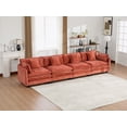 thumbnail image 4 of Newest Cloud Sofa 4 Seats (Ottoman is not included), Modern Sectional Couch, for Living Room Bedroom and Apartment, Comfy Double Layer Upholstered Seat Cushion, Breathable Chenille Fabric,Orange, 4 of 9
