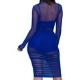 thumbnail image 2 of GHSDFBB Women Sexy Bodycon Dresses See-Through Sheer Mesh Ruched Bodycon Party Club Night Dress, 2 of 7
