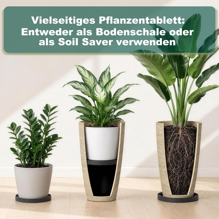 2-Pack 21-Inch Tall Ribbed Plant Pots with Drainage photo 3
