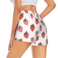 thumbnail image 3 of Bixox Women's Hand Drawn Strawberry pattern 2 in 1 Running Shorts - Lightweight Athletic Workout Gym Yoga Shorts Liner with Pockets - Medium, 3 of 7