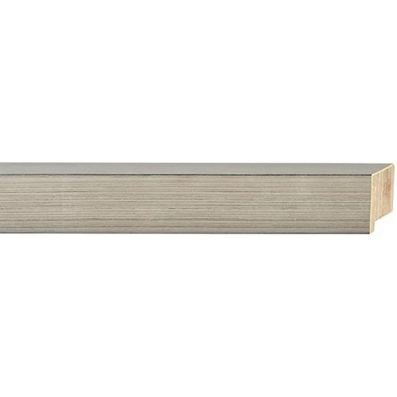 Picture Frame Moulding (Wood) 18Ft Bundle - Contemporary Silver Finish - 1.5" Width - 1" Rabbet