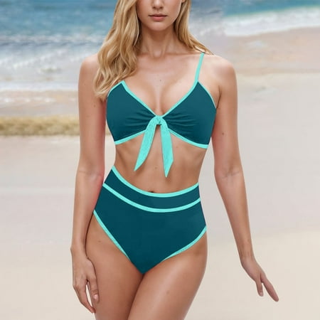 OSFVNOXV Womens Bikini Mothers Day Gifts Bulk Clearance Summer 2025 New Trending Swimsuits Push Up Triangle Bra Tie Front Hipster Bikini Bottom