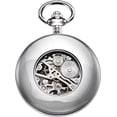 thumbnail image 3 of Reloj de bolsillo unisex con cadena, cuerda manual analógica, esqueleto retro, alto brillo, 3 of 5