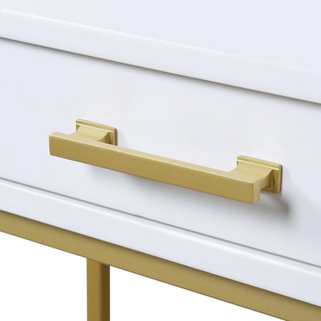 OSP Home Furnishings - Modern Life Desk in Finish With Gold Metal Legs - White