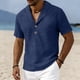thumbnail image 3 of Top Casual Suelto de Lino de Color Sólido para Deporte Y Vacaciones Al Mar, 3 of 6