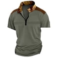 thumbnail image 2 of Blusa de Manga Corta Hombres Versátil Moda Color Sólido Botón Cuello de Vuelta, Camisa Casual Ligera para Diario, 2 of 5