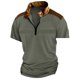 thumbnail image 1 of pstuiky camisetas de hombre, Blusa de manga corta con cuello alto, manga corta, bloque de color y cremallera para hombre camisas casuales para hombre m, 1 of 3