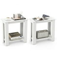 thumbnail image 1 of Gymax 2 Pcs Table d'Appoint à 2 Niveaux Moderne pour Canapé Table de Chevet Compacte avec Tablette de Rangement, 1 of 10