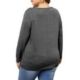 thumbnail image 4 of DARING DIVA Women's Plus Size Side Button Square Neck Long Sleeve Blouse 4X Grey, 4 of 6