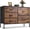 Brown, variant on 5-Drawer Fabric Dresser with Built-in Organizers | Modular Wide Storage Cabinet for Bedroom, Closet, Hallway | Easy Assembly Multi-Use Chest