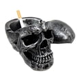 thumbnail image 3 of Gothic Silver Black Homosapien Skull Ashtray Statue Haunted Pirate Loot Box, 3 of 7