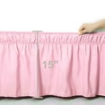 thumbnail image 3 of Bed Skirt Polyester Wrap Around Dust Ruffle 15 Inch Light Pink Twin:100 x 190cm, 3 of 8