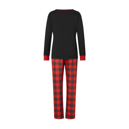 Peyakidsaa Matching Family Pajamas Sets Christmas PJ's Heart Graphic Plaid Printed Long Sleeve Tee and Bottom Loungewear