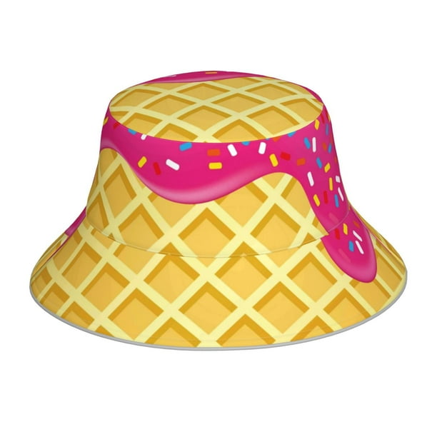 Balery Red Ice Cream Sombreros para el sol para hombre y mujer, sombrero de pescador con UPF 50+