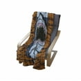 thumbnail image 4 of Shark Soft Flannel Fleece Throw Blanket, Wild Fish Breaking Wooden Plank Danger Sign Killer Creature Fun Illustration, Cozy Plush for Indoor and Outdoor Use, 50" x 70", Ginger Dark Blue, by Ambesonne, 4 of 6