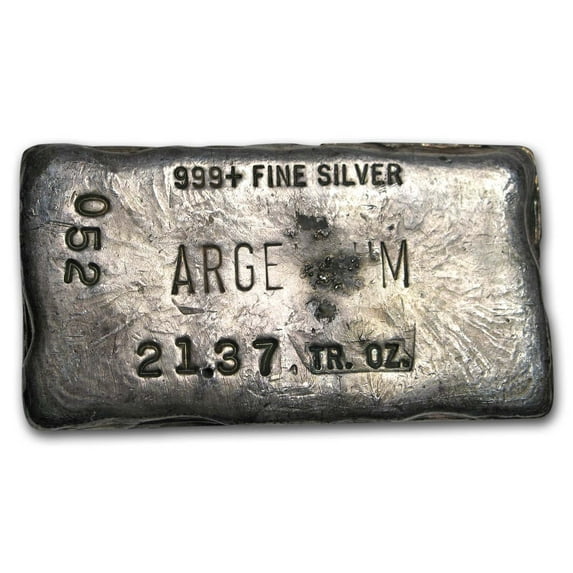21.36 oz Silver Bar - Argentum Refining (Vintage Poured)