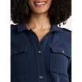thumbnail image 4 of Time and Tru Women's Double Cloth Cotton Utility Jacket, Sizes XS-XXXL, 4 of 5