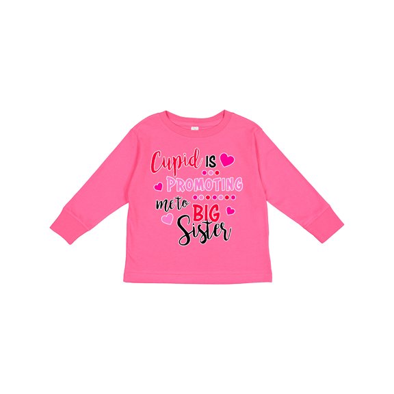 Inktastic Cupid is Promoting Me to Big Sister Girls Long Sleeve Toddler T-Shirt