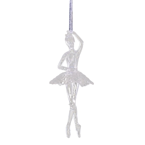 WMGHA Acrylic Christmas Ornaments Ballerina Dancer Ballet Decor Crystal Snowflake Hanging Ornaments Clear Dance Decorative Set for Xmas Tree Winter Nutcracker Decoration