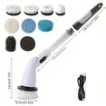 thumbnail image 3 of 8-in-1 Electric Rotating Cleaning System, Multi-Surface Spin Scrubber with Wireless Brush Heads & Adjustable Detachable Handle, Ideal for Kitchen, Living Room & Bathroom Cleaning, 3 of 10