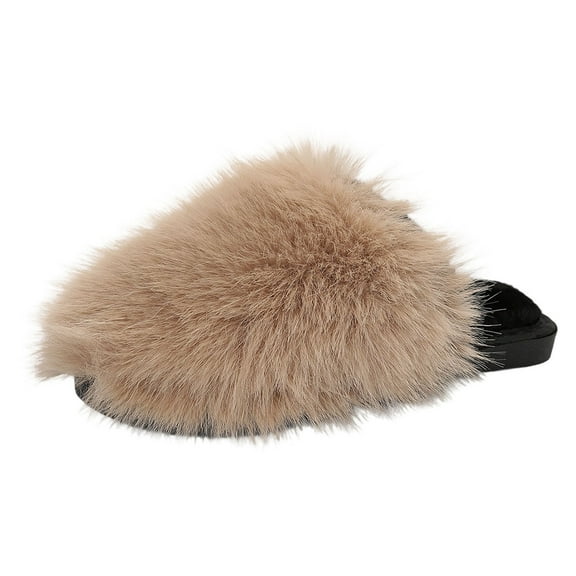 Daznico Women's Cozy Plush Slippers - Winter Non- House Shoes, Warm Comfort for Indoor Home Use,Color:Khaki,Size:8.5