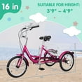 thumbnail image 4 of NAIZEA Adult Tricycles 1 Speed, 16 inch 3 Wheel Bikes, Three-Wheeled Bicycles Cruise Trike with Shopping Basket for Seniors, Women, Men, Teenager, Kids, 4 of 8