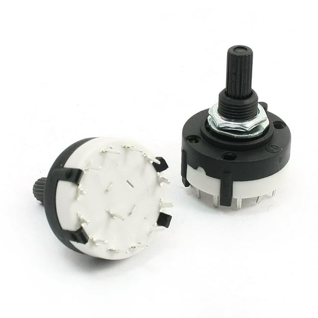2Pcs 1 Polo 12 Posición 1P12T Interruptor Rotativo de Lengüeta de Soldadura 26 x 11mm