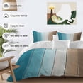 thumbnail image 3 of 3 Piece Teal Brown Ombre Duvet Cover Set Queen Size, Microfiber Comforter/Quilt Cover with Corner Ties and 2 Pillowcases, Vintage Country Wooden All Season Soft Bedding with Zipper Closure, 3 of 8