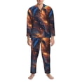 thumbnail image 3 of Honeii Cool Dolphin Pattern Mens Pajamas Set,2pcs Men's Lounge Long Sleeve Sleep Shirt and Pajama Bottoms Sleepwear Set,Mens Pjs Sets-Medium, 3 of 7