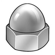 ZoroSelect 1/4"-20 Steel Nickel Plated Finish Acorn Nuts, 100 pk.