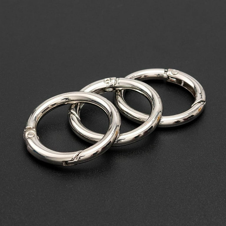 JUNTEX 10 Pieces 20/25/28/33mm Spring O Ring Round Carabiner JUNTEX 10 Pieces 20/25/28/33mm Spring O Ring Round Carabiner