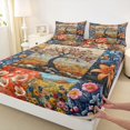 thumbnail image 3 of jejeloiu Colorful Boho Flowers Bed Sheets,Bohemian Floral King Sheets For Girls Kids 4pcs, 3 of 7