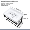 thumbnail image 2 of Logmey Modern Wall Mounted Bathroom Ceramic Vessel Sink, with Towel Rack, Sinks for Small Bathrooms Wall Hung Sink, White Rectangular One Hole Lavatory Vanity Bathroom Porcelain Sink with Overflow, 2 of 9