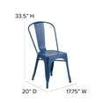 thumbnail image 6 of 4 Pk. Distressed Antique Blue Metal Indoor-Outdoor Stackable Chair, 6 of 9