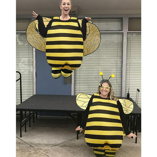 Traje de Halloween para mujer, traje de abeja de retazos a rayas de manga larga con calcetin hasta la rodilla y aro de pelo, traje de Cosplay - AliExprs 200000532 Traje de Halloween para mujer, traje de abeja de retazos a rayas de manga larga con calcetin hasta la rodilla y aro de pelo, traje de Cosplay - AliExprs 200000532