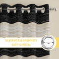 thumbnail image 6 of Black White Striped Kitchen Curtains Window Panels, Farmhouse Vintage Shabby Chic Wood Grain Insulated Window Treatment Curtain, Grommet Curtains for Bedroom/Living Room/Bathroom, 2 Piece 52"Wx63"L, 6 of 8