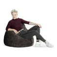 thumbnail image 2 of Gouchee Home Fluffy Charcoal Faux Fur Bean Bag Chair – Plush Lounge Seating with Polystyrene Bead Filling, Suitable for Adults and Teens, Lightweight & Portable for Bedroom, Dorm or Living Room, 2 of 8