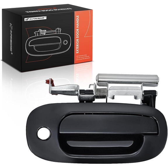 A-Premium Front Right Passenger Side Exterior Door Handle with Keyhole Compatible with Dodge Durango 2002-2002, Dakota 2002-2003, Smooth Black, Replace# 55362890ACTXT, CH1311129