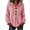 Pink, variant on Hoodies Women Long Sleeve Hooded Top Small V Neck Button Shirt Sweatshirt Tops Solid Fall Winter Casual Outerwear