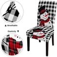 thumbnail image 3 of muroi Black and White Chair Covers - Christmas Snowman Buffalo Check Tartan Plaid Spandex Stretch Washable Chair Protectors Set of 6 for Dining and Living Room, 3 of 7